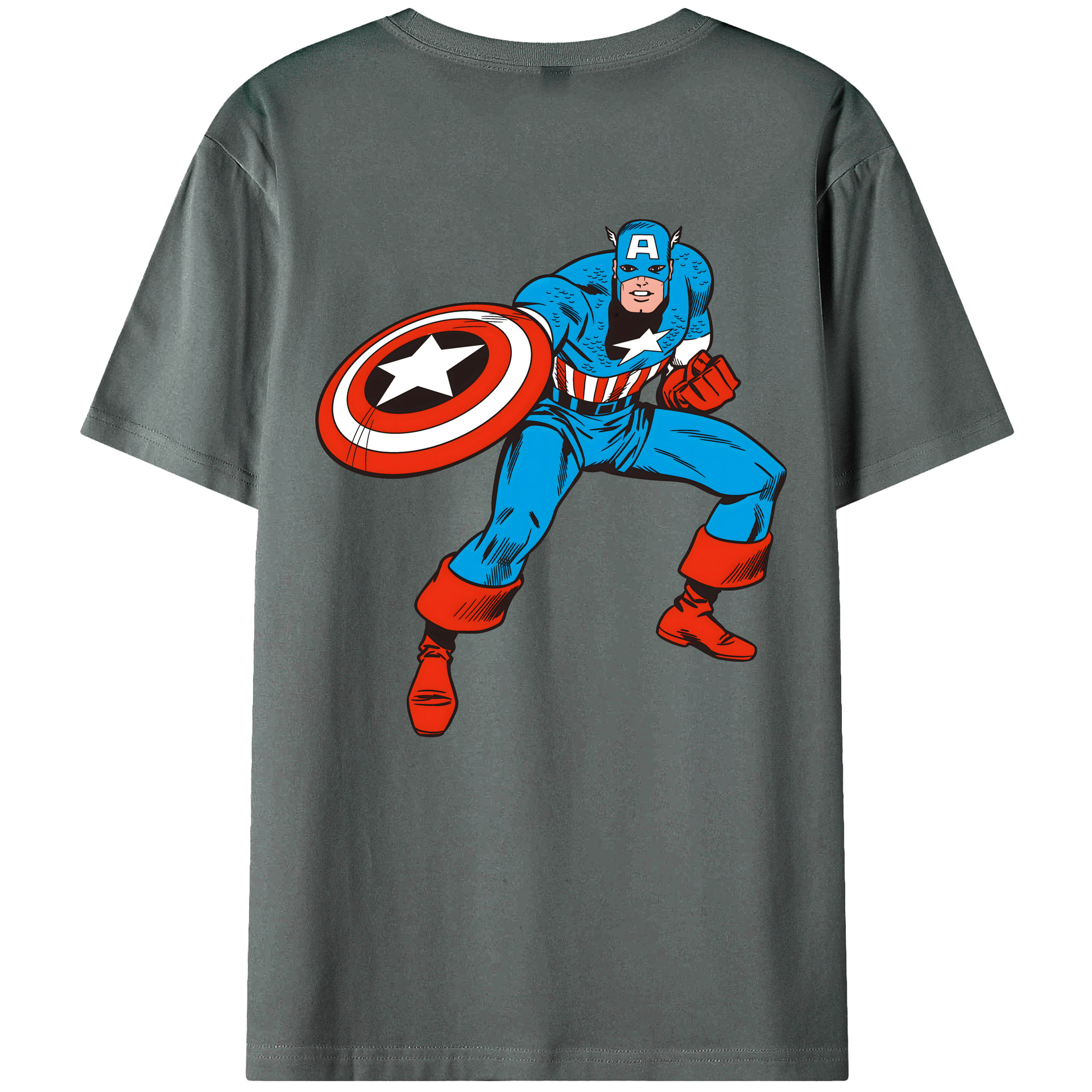 （画像用） アベンジャーズ The Avengers 綿100％ メンズ半袖Tシャツ（バックプリント） 通気性